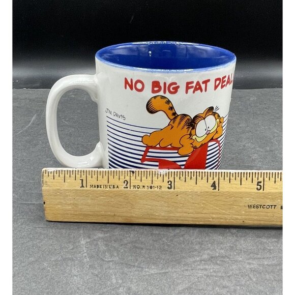 Vintage Garfield Coffee Mug No Big Fat Deal 50 Years Old Cup 1978 Jim Davis - Picture 6 of 6